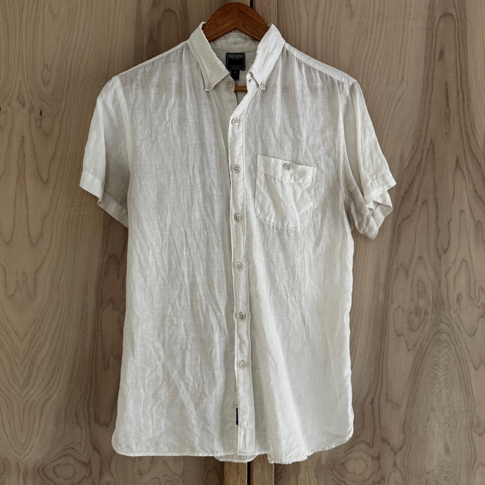 Linen Todd Snyder white button up short sleeve